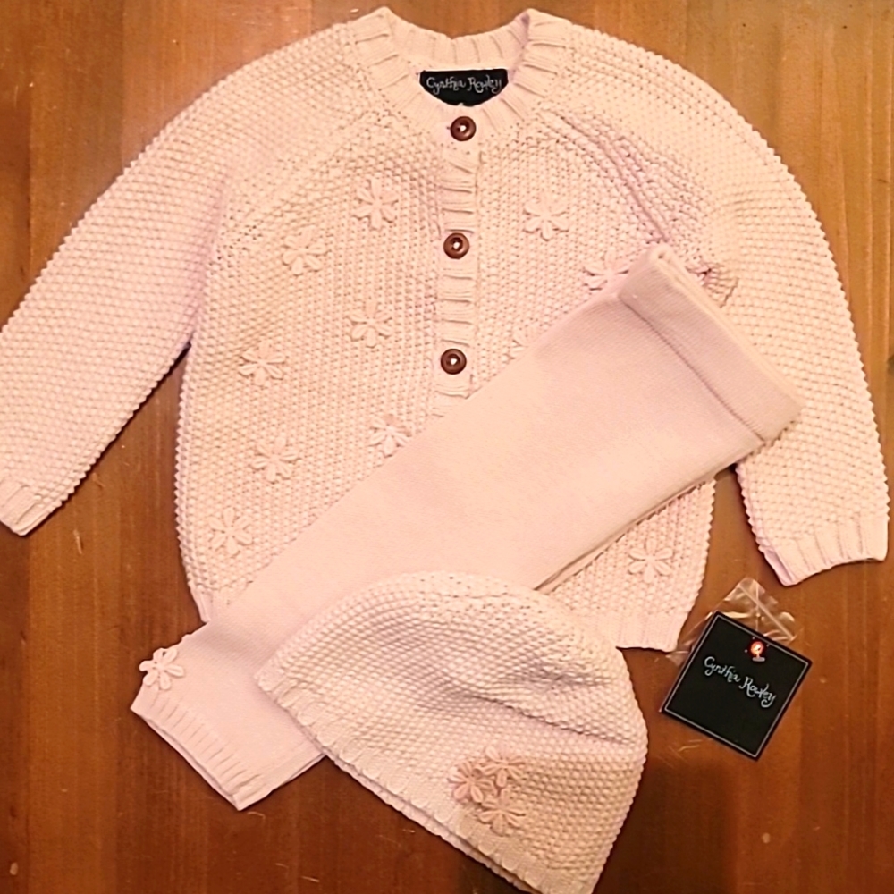 Cynthia Rowley 3 piece set 3-6M in light pink